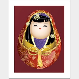 Japanese national wooden doll Posters and Art